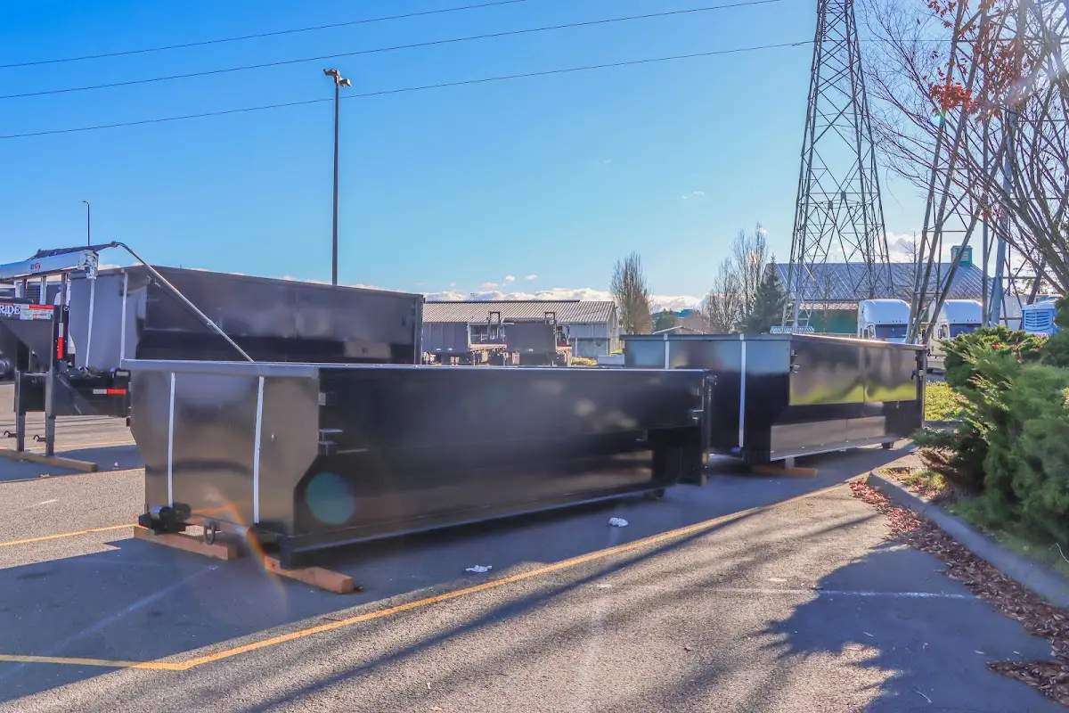 Roll-off dumpster ready for waste disposal at job site for Construction Dumpster Rental in Mesquite